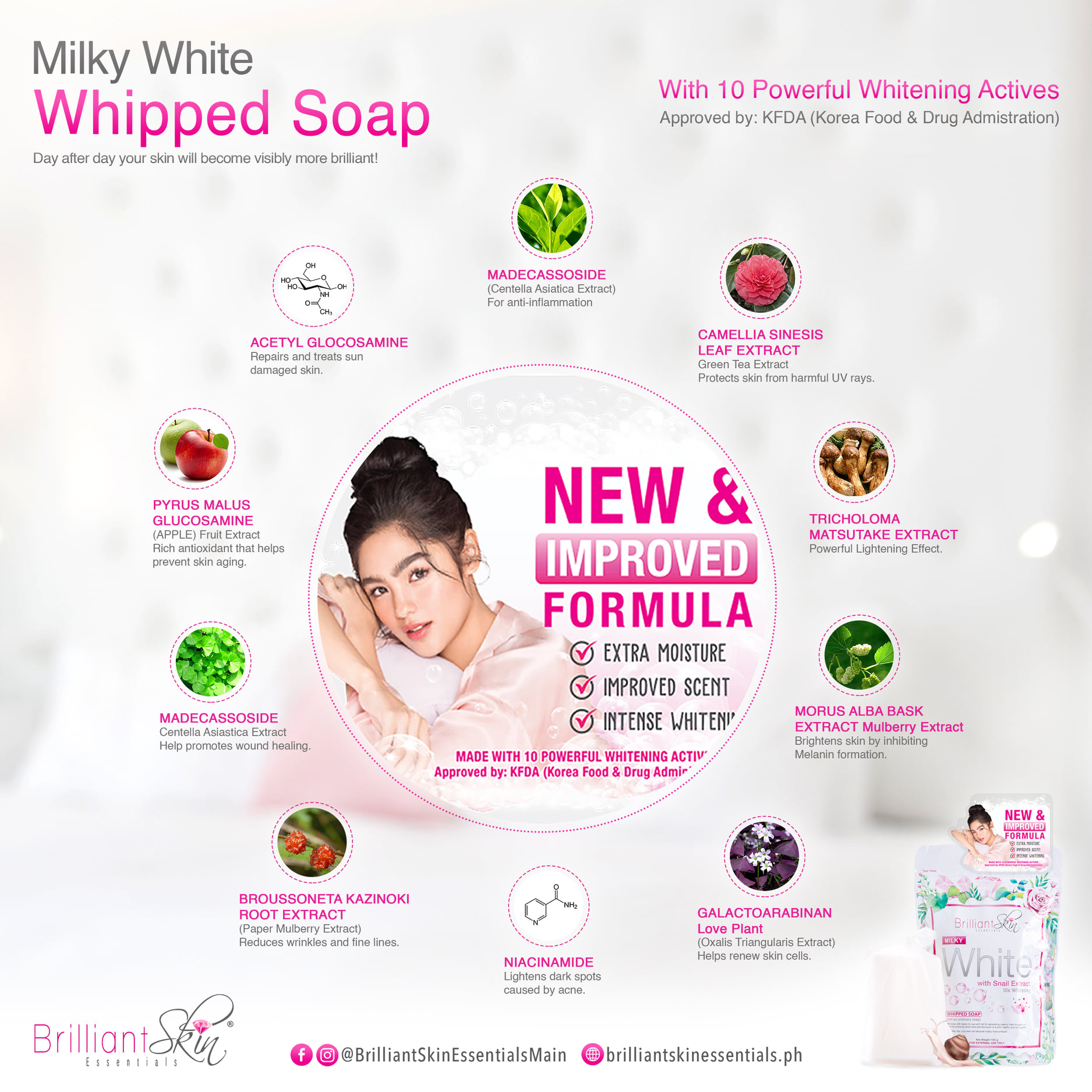 Milky White Whipped Soap has 10 Powerful Whitening Actives - Brilliant ...